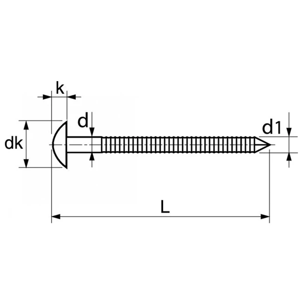 Pointe Annelée Tête Bombée En Acier Inoxydable A2 Filetage Total 2.3x40mm Boîte De 250g – Image 2