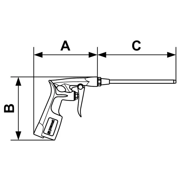 Soufflette Métal G 1/4 Femelle Buse Moyenne Longueur 180 Mm – Image 2