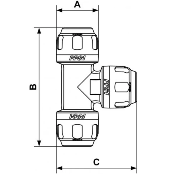 Té égal Prevost PPS1 TE25 Aluminium - Diamètre Extérieur 25 Mm – Image 2