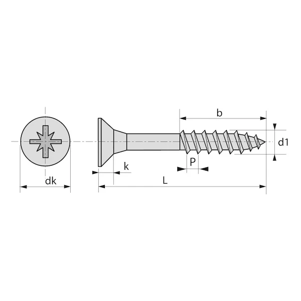 Vis Aggloméré Tête Fraisée Pozidriv Filetage Partiel M6x90mm Zingué -150 – Image 2