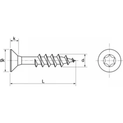 Vis Agglo TF Six Lobes Partiel Inox A4 6x120/70 Acton 643096X120/70
