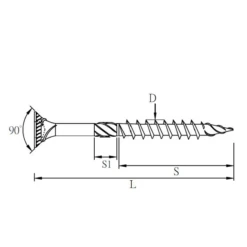 Vis Bois TK3 TĂȘte FraisĂ©e Torx F Partiel 3,5x50mm Acier ZinguĂ© Blanc 500