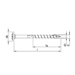 Vis Bois Heco Topix Plus A3K Tête Ronde 8x300mm Filetage Partiel T40x50