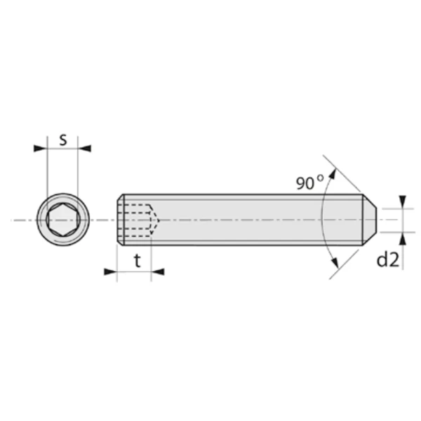 Vis Sans Tête à Bout Plat - STHC - Acier Brut - 3 X 3 Mm – Image 2