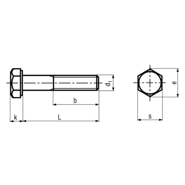 Vis Métaux Tête Hexagonale Filetage Partiel Zingué DIN931 M14x70mm 50 – Image 2