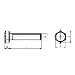 Vis Métaux Tête Hexagonale Filetage Total Zingué 8.8 DIN933 M6x30mm X100