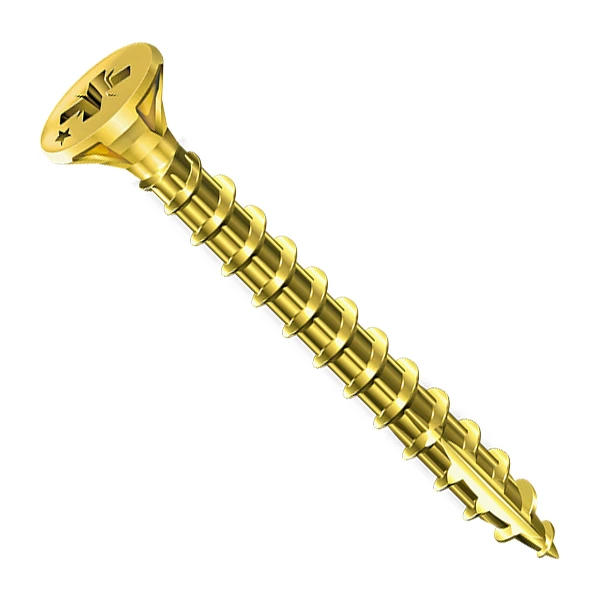 Vis Bois Agglo Rocket Tête Fraisée PZ Bichromaté Total 3.5x25/20 Mm – Image 2