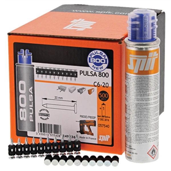 Clou Tampon Spit C6 Longueur 20 Mm + Gaz P800 Pulsa 800 Spit 057540 – Image 2